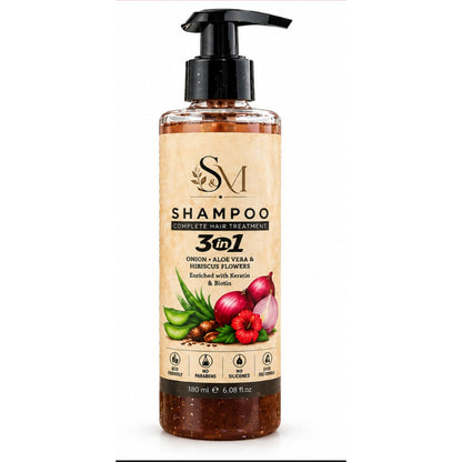 3-in-1 Herbal Shampoo | Onion, Aloe Vera & Hibiscus